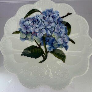 Aynsley Chelsea Flowers Hydrangea Bone China 5.5" Round Dish Made in England